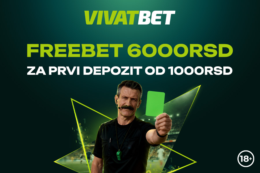 VivatBet bonus dobrodošlice od 6000 RSD