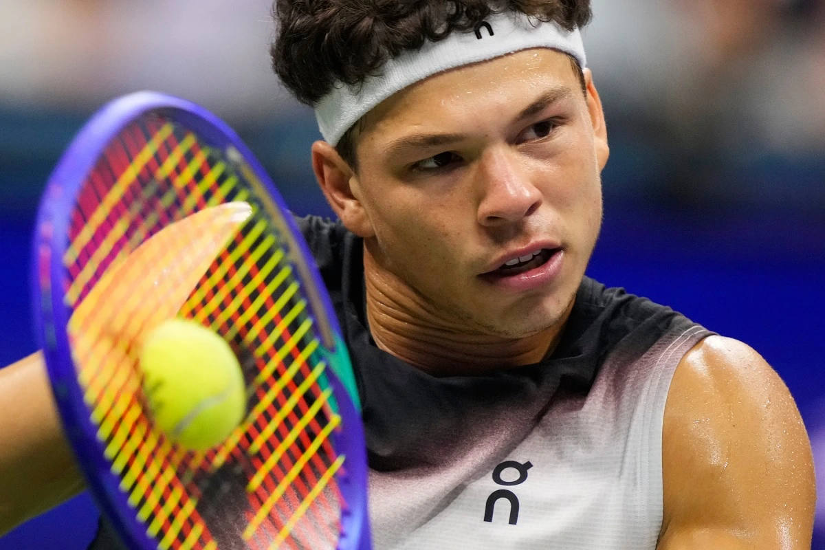 Ben Šelton tokom meča na US Openu 2026.